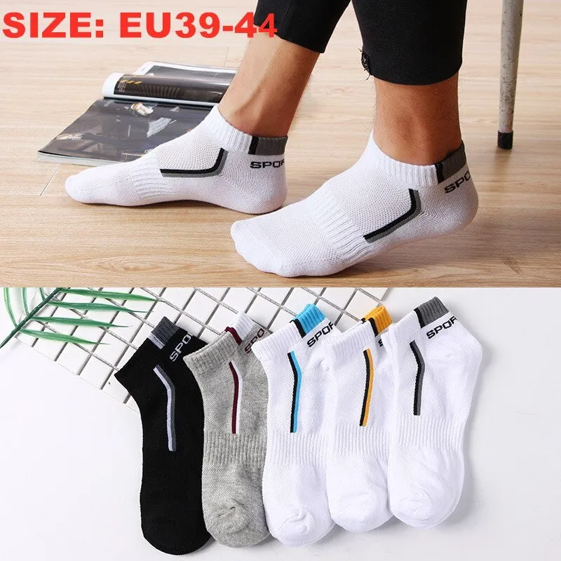 5 Pairs Men's Sport Socks Set, Cotton Breathable Absorbent Socks Pack