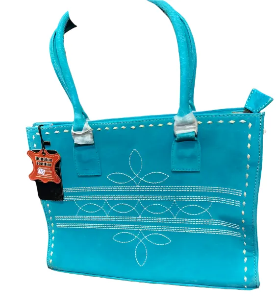 American Darling Large Suede Tote Green in color with Concealed Carry area ADBG1553A
