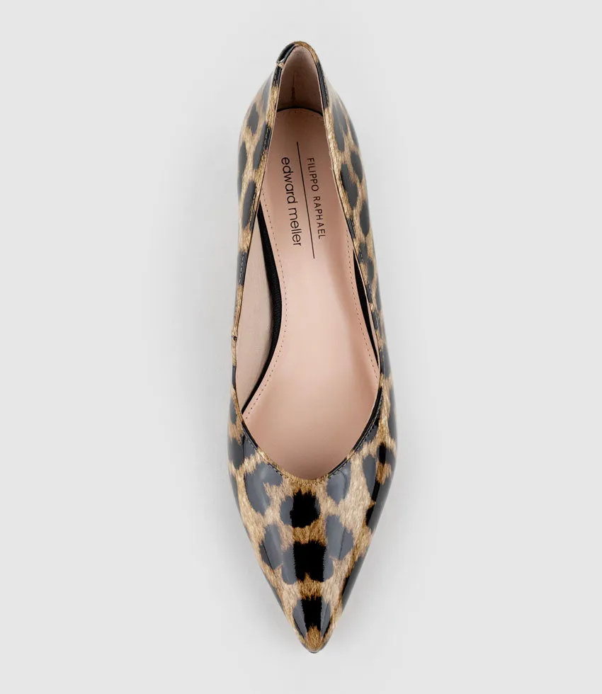ANNETTE55 V Throat Pump in Leopard Patent