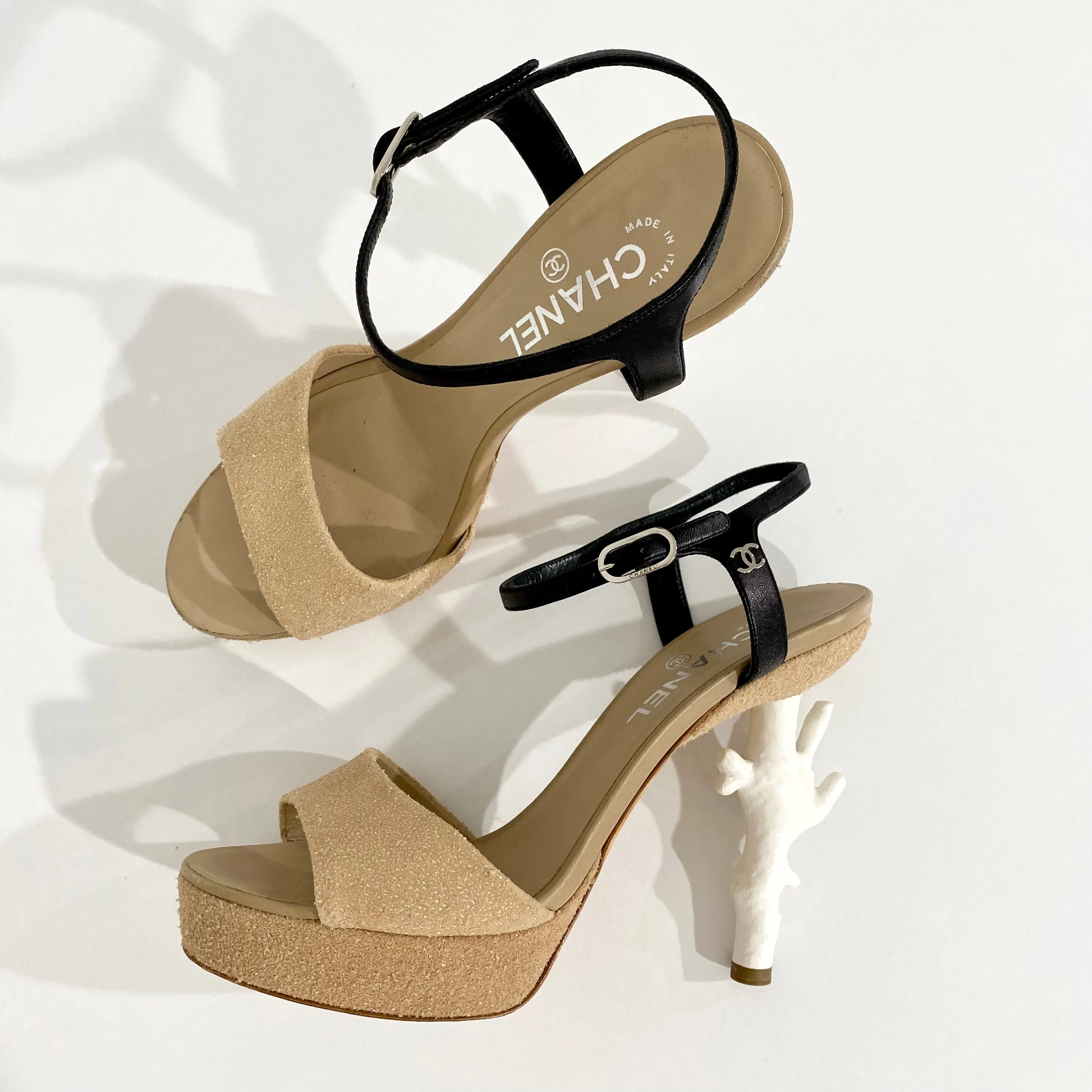 Chanel Sand & Coral Heels