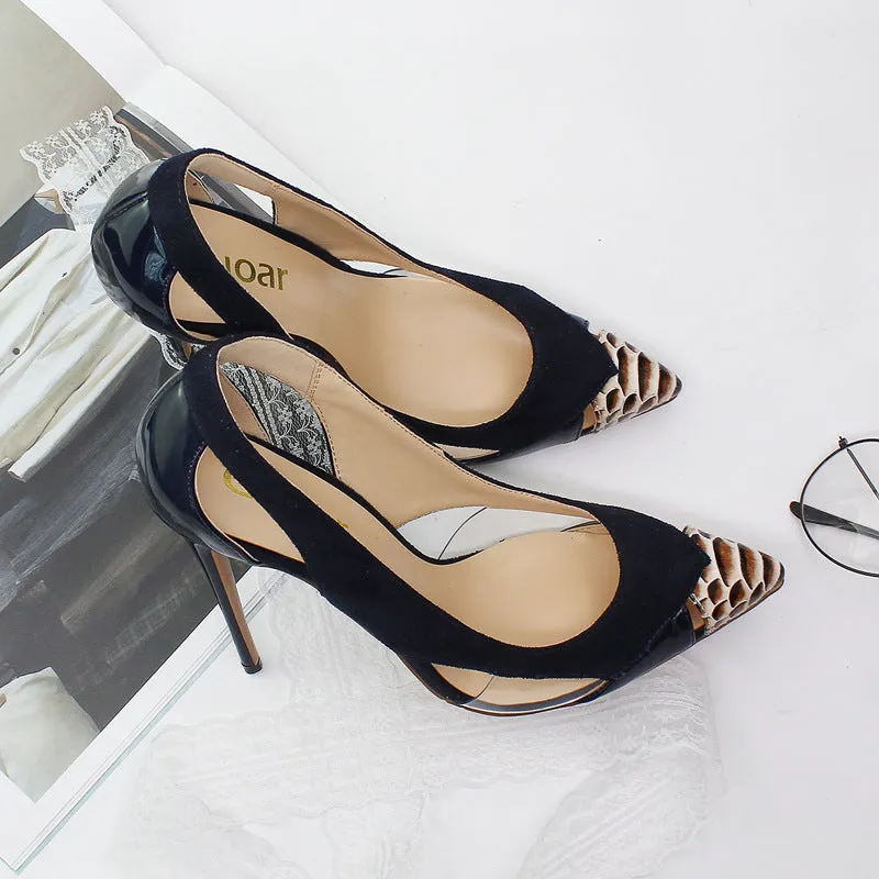 Fashion Spring Women Slip on Shoes Shallow Pointed Toe Stiletto Heel