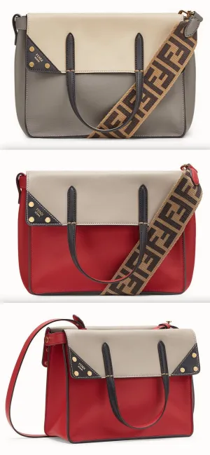 Flip Regular Leather Bag - Grey or Red