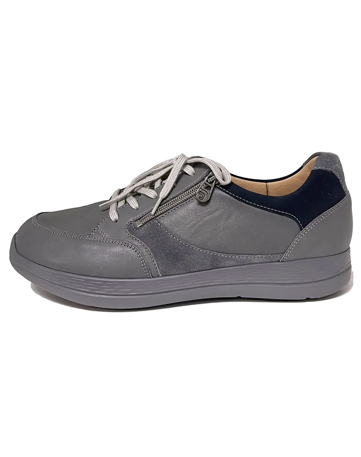 GANTER 259847 KARL/LUDWIG ZIP/LACE SHOE - GREY BLUE