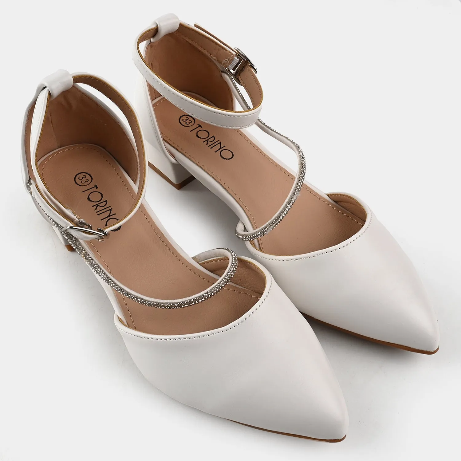 Girls Pumps Heels G364-White