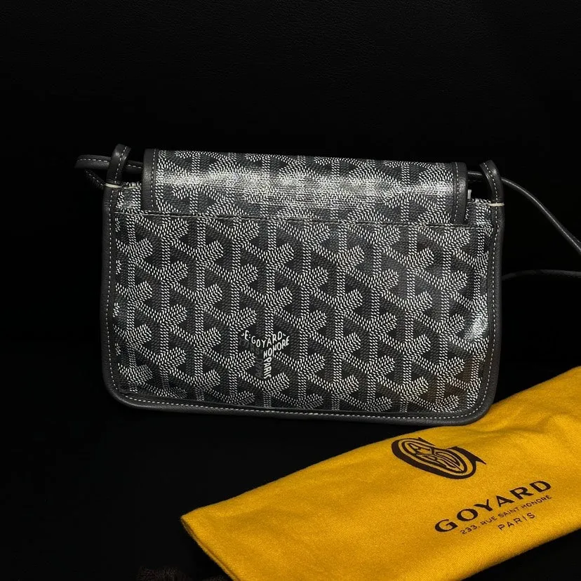Goyard Black Gray Dogtooth Envelope Bag 20.5cm