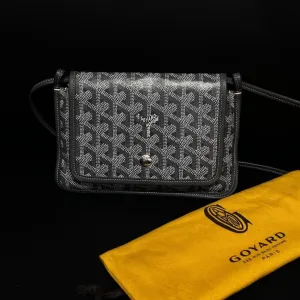 Goyard Black Gray Dogtooth Envelope Bag 20.5cm