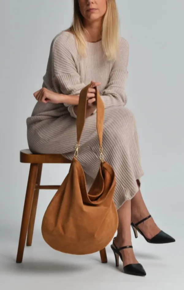 Leather Suede Shoulder Bag
