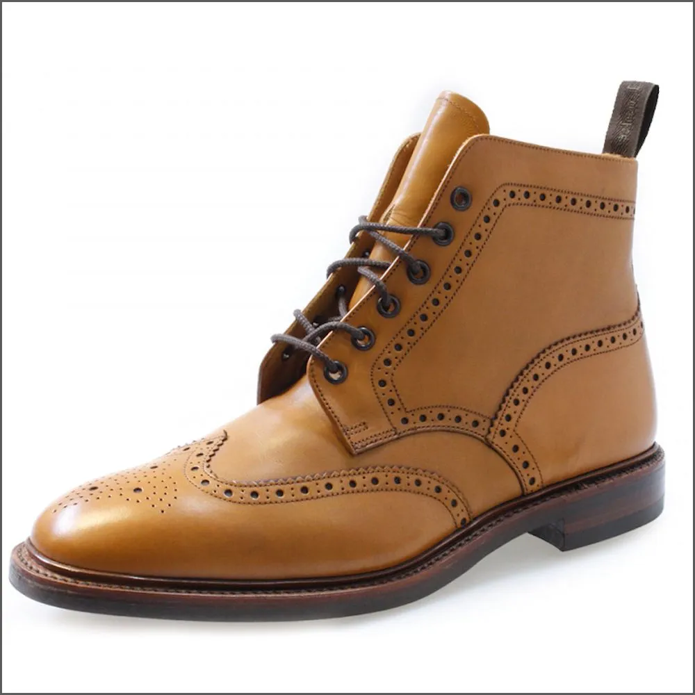 Loake Wolf Tan Premium Fur Lined Brogue Boot@