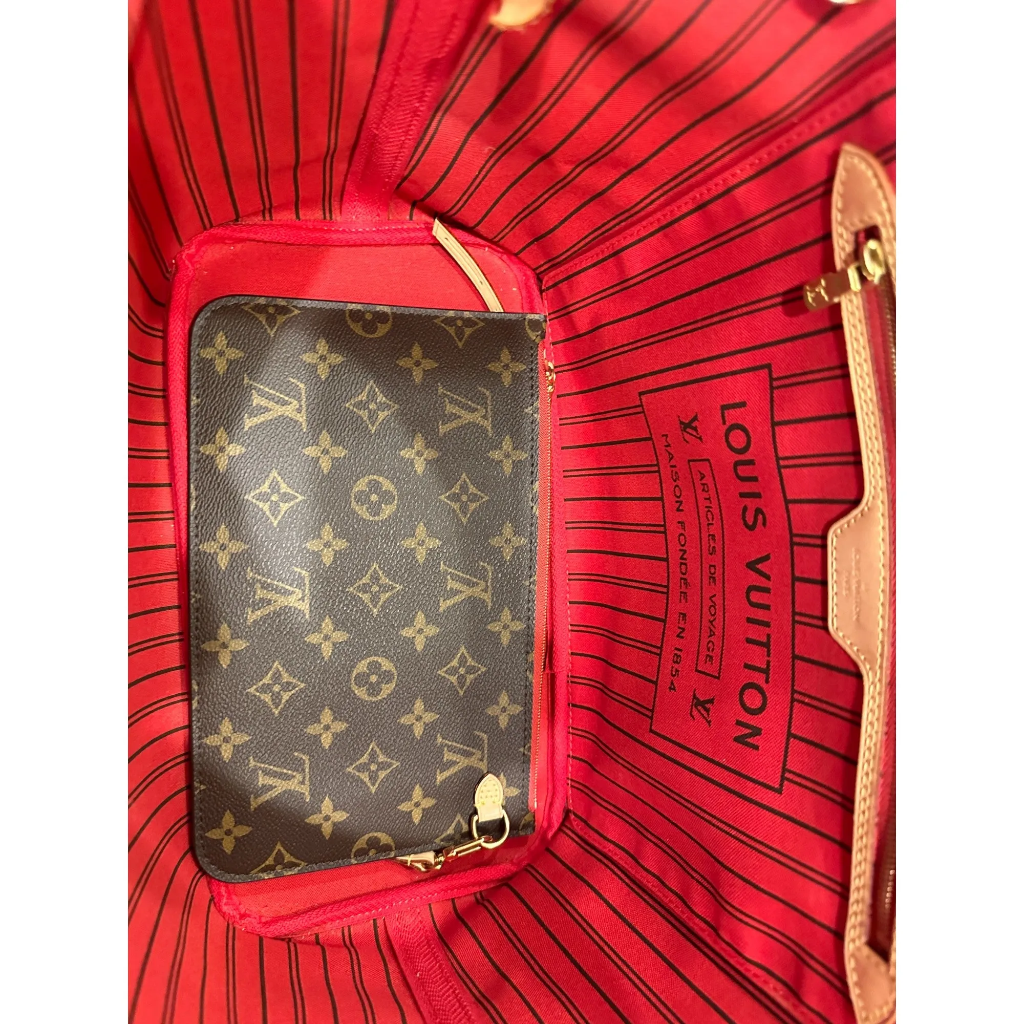 Louis Vuitton Neverfull Brown Tote Monogram Canvas MM