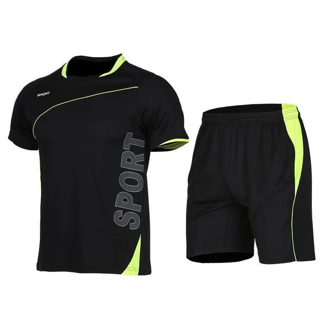 Men's Sport Run Suits Quick Dry Basketball Soccer Training Tracksuits jersey Summer Fitness Sportswear