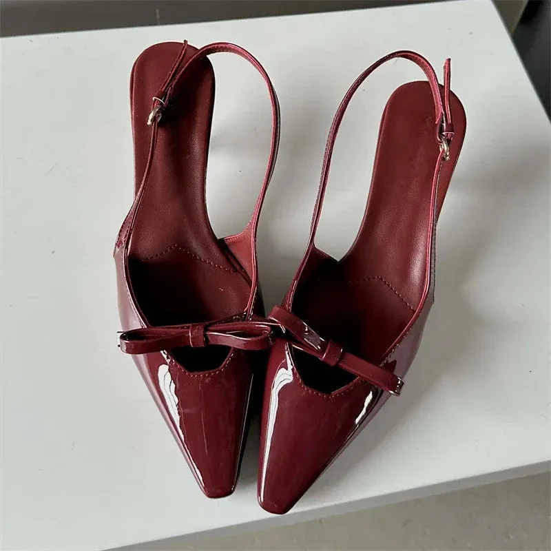 Pointed Toe Sling backs Buckle Strap Pumps