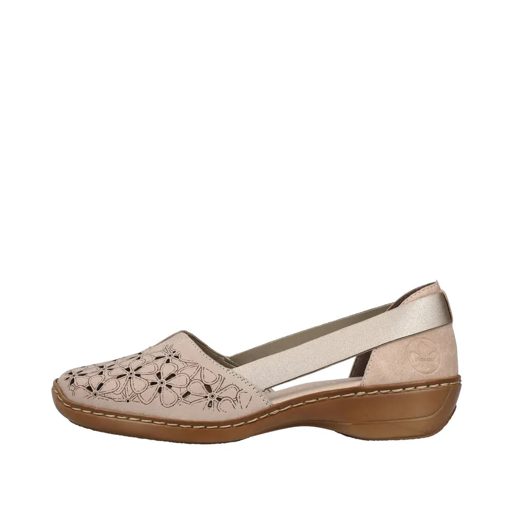 Rieker 41356  Open Sided Casual Shoe STONE 41356