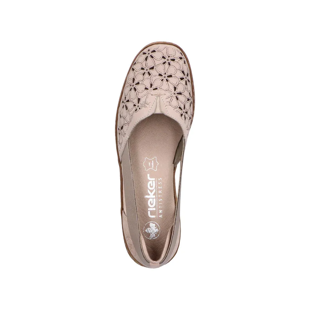 Rieker 41356  Open Sided Casual Shoe STONE 41356