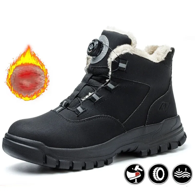 Rotating Buttons Men Safety Boots