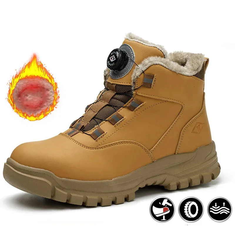 Rotating Buttons Men Safety Boots
