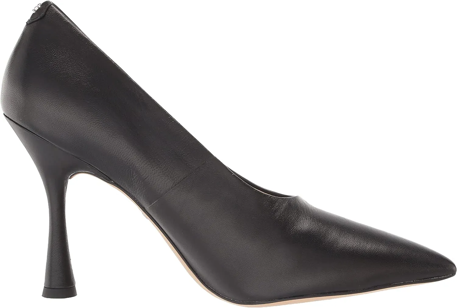 Sam Edelman Hilton Black Spool Heel Pointed Toe Slip On Fashion Leather Pumps