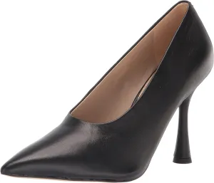 Sam Edelman Hilton Black Spool Heel Pointed Toe Slip On Fashion Leather Pumps
