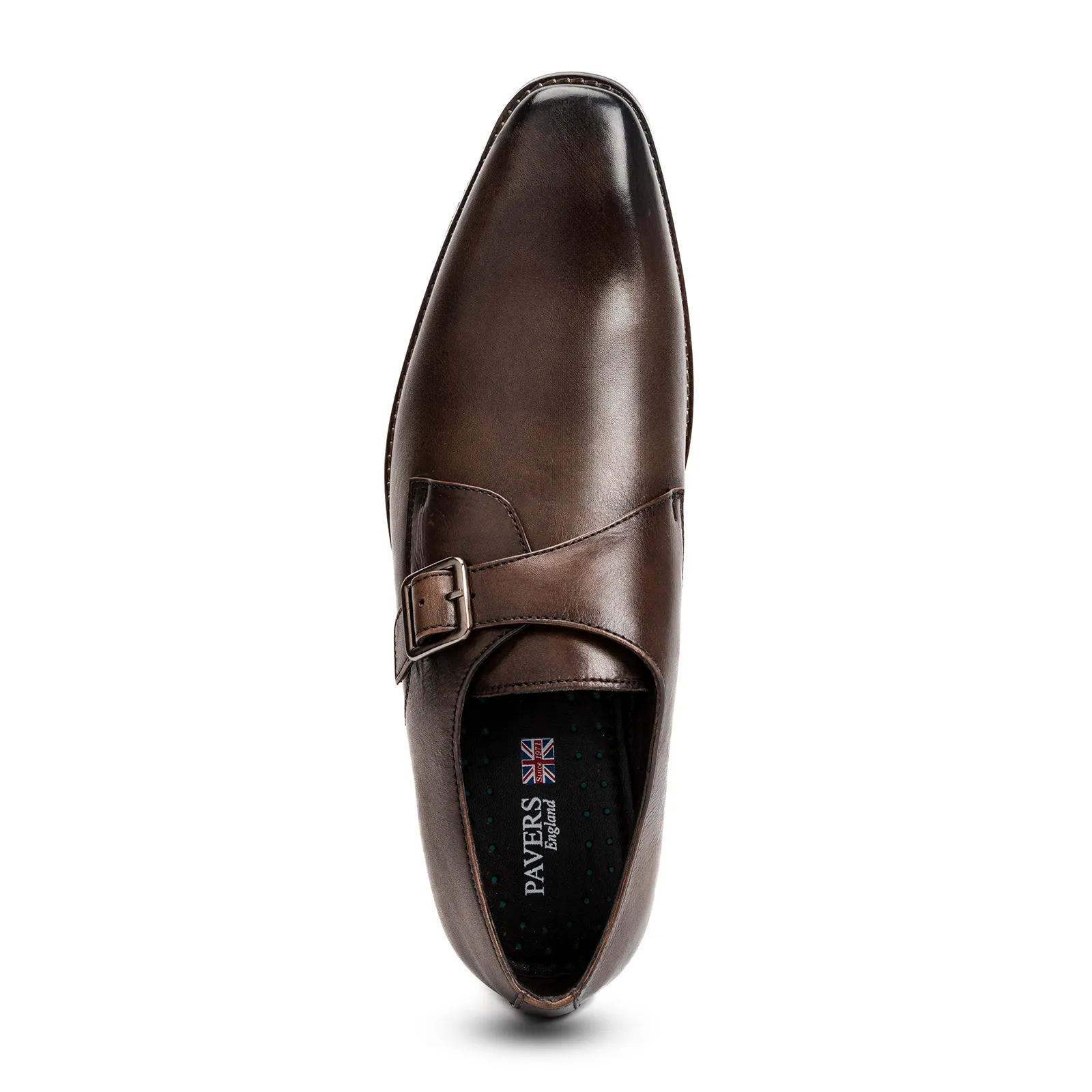 Single strap formal monk shoes