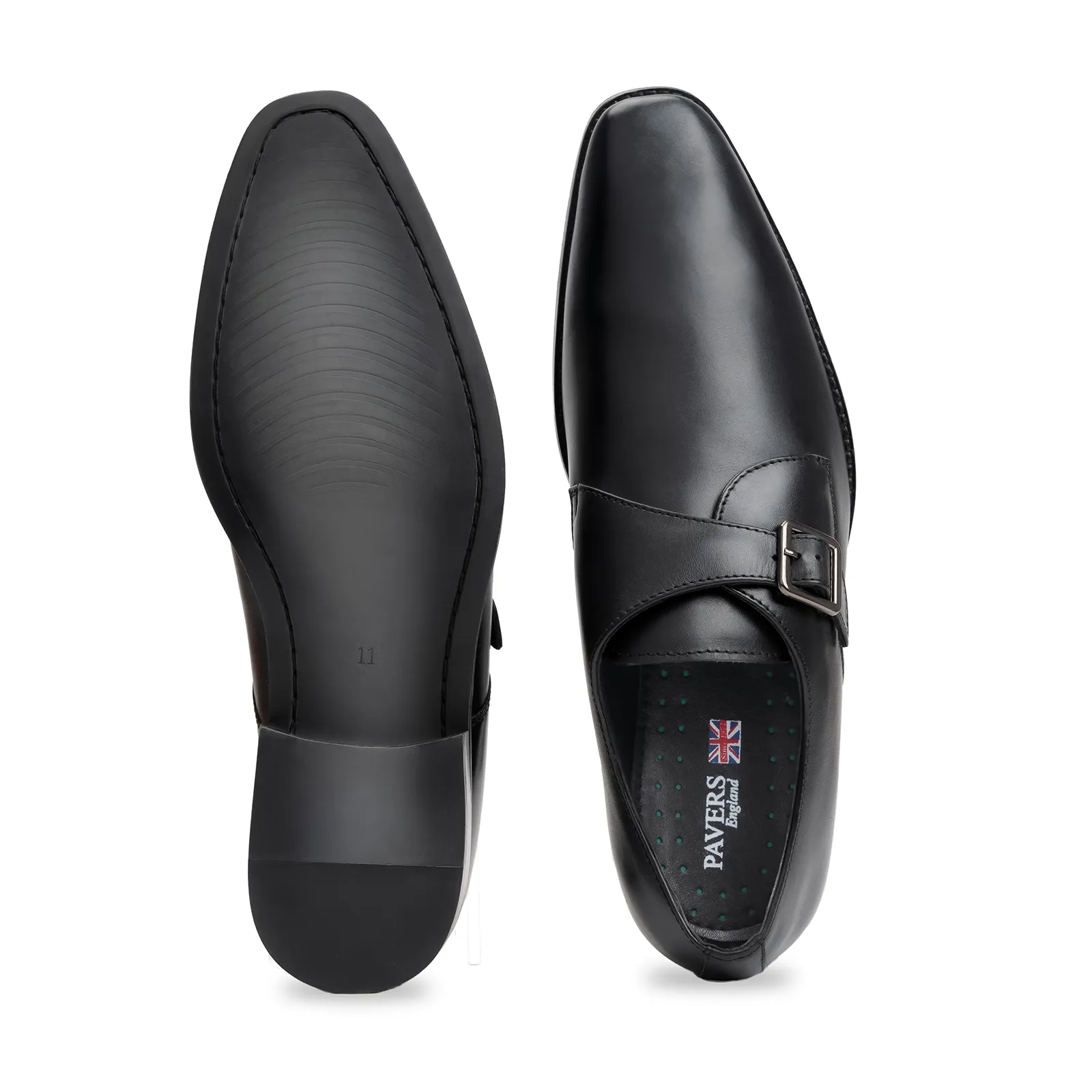 Single strap formal monk shoes