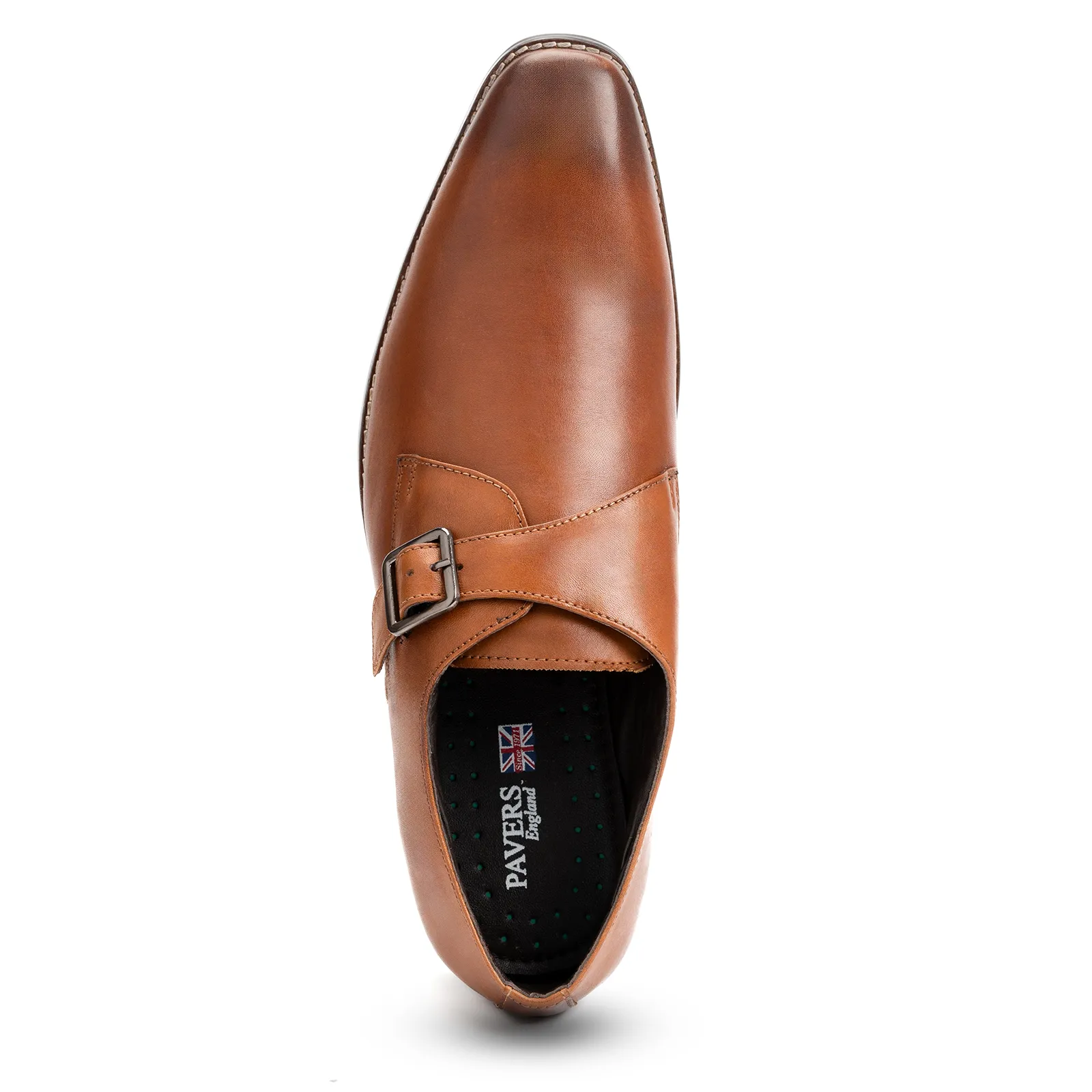 Single strap formal monk shoes