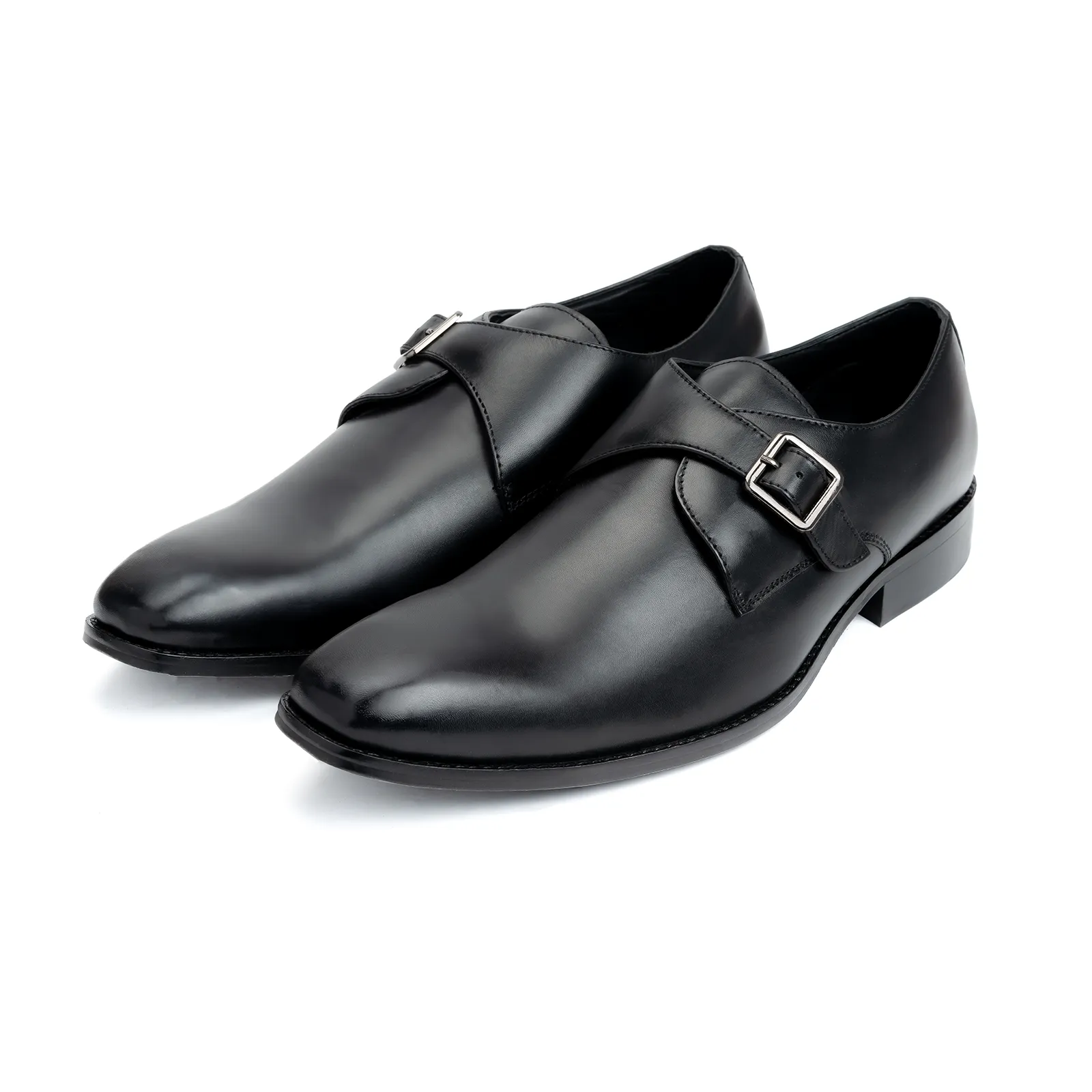 Single strap formal monk shoes