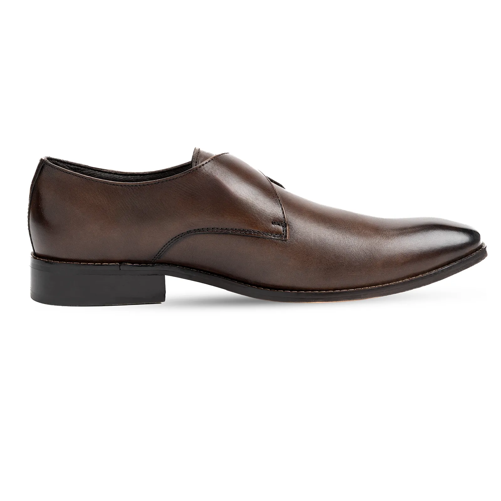 Single strap formal monk shoes