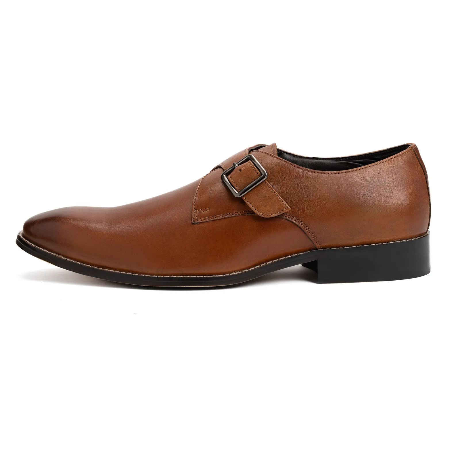 Single strap formal monk shoes