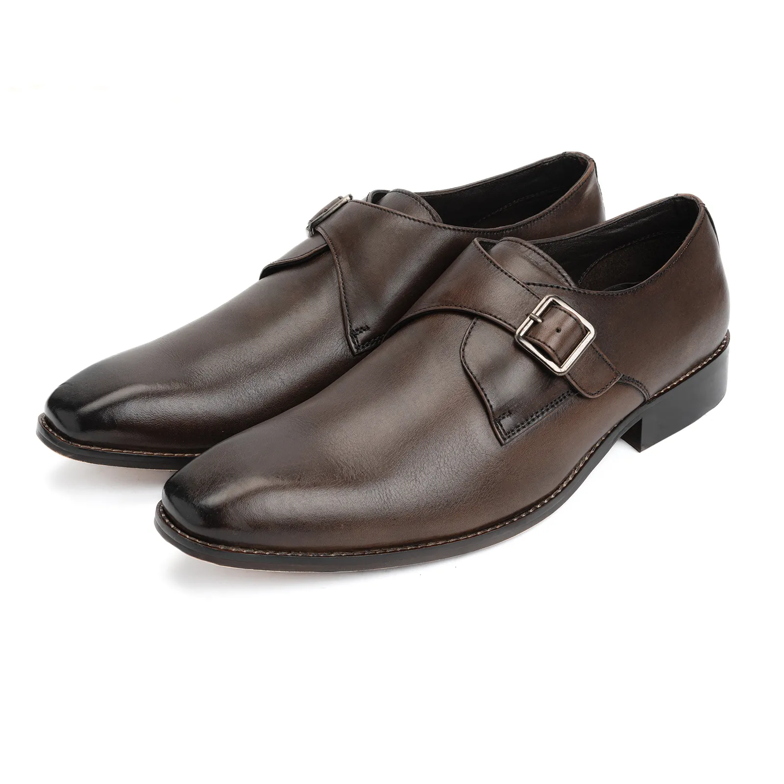 Single strap formal monk shoes
