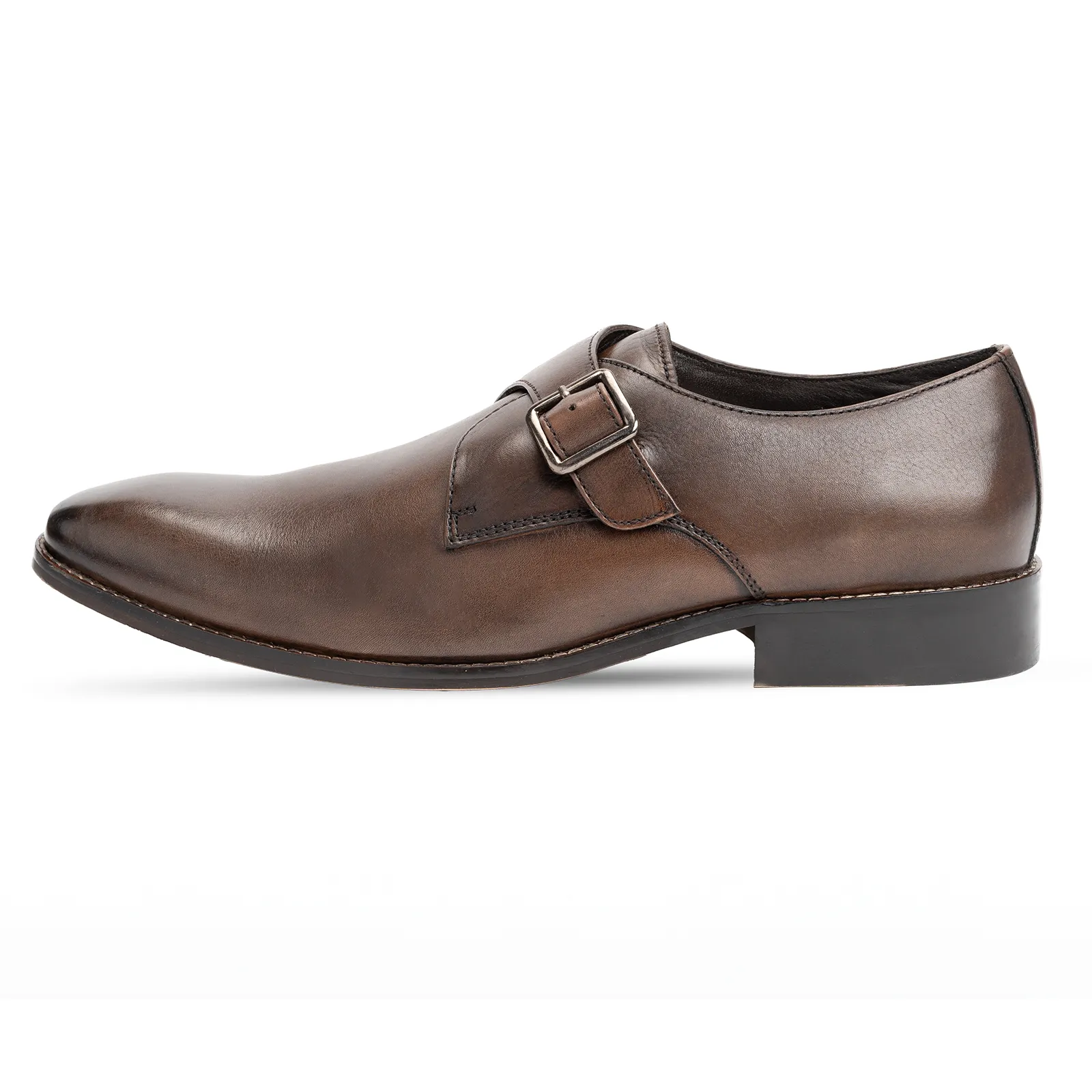 Single strap formal monk shoes