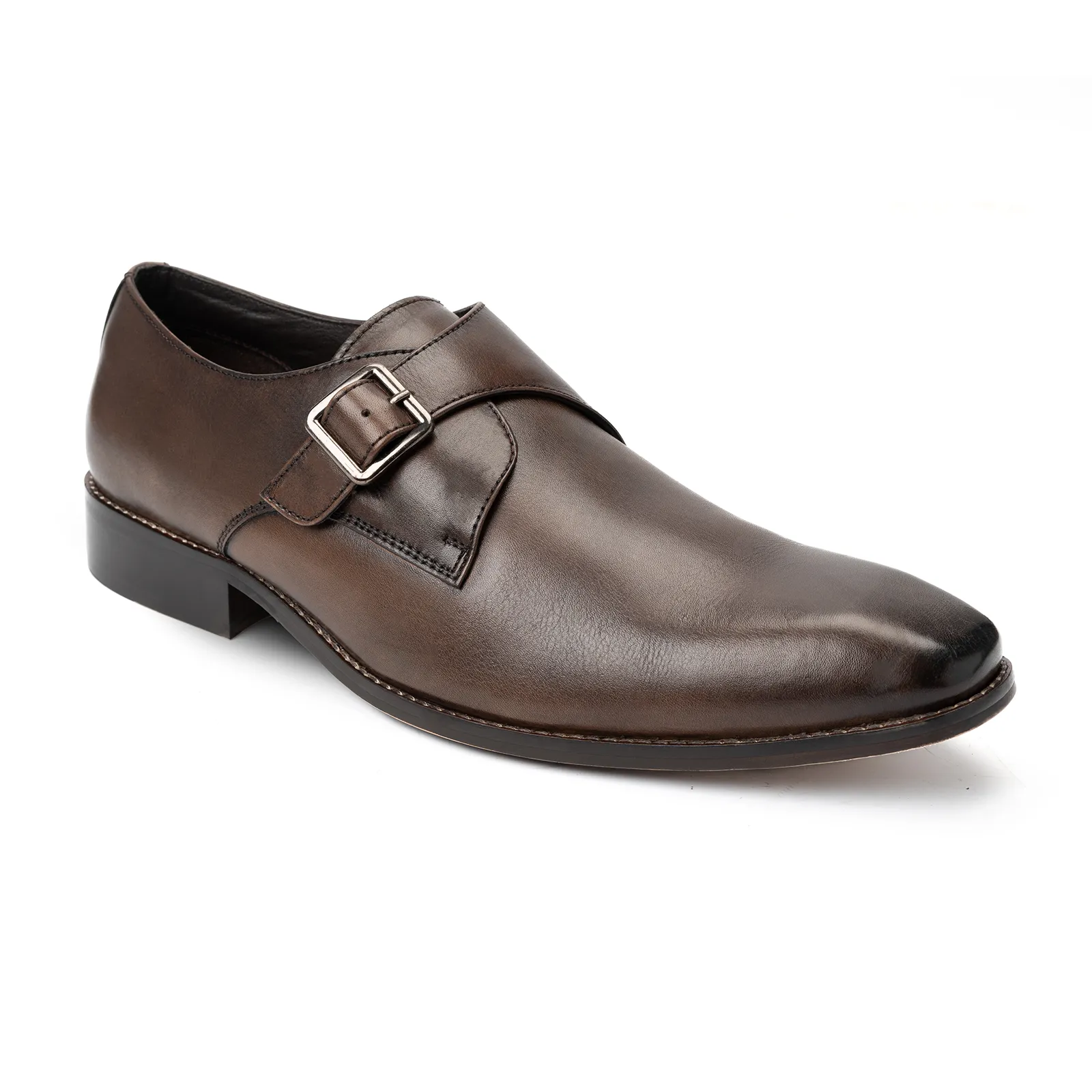 Single strap formal monk shoes