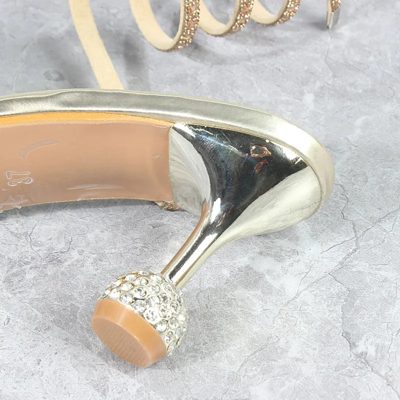 Snake Pattern Thin High Heeled Sandals