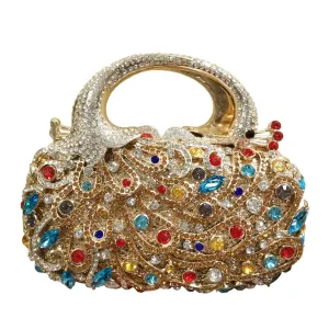 The Latest Phoenix Style Luxury Diamond-Embedded Dinner Bag: Wedding Party Diamond Bag, Luxury Handbag, Evening Diamond Clutch
