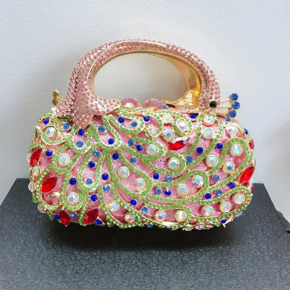 The Latest Phoenix Style Luxury Diamond-Embedded Dinner Bag: Wedding Party Diamond Bag, Luxury Handbag, Evening Diamond Clutch