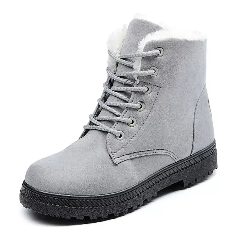Women&#39;s Boots 2023 Winter Boots With Fur Low Heels Snow Boots Ankle Bota Feminina Platform Booties For Women Winter Shoes Heeled