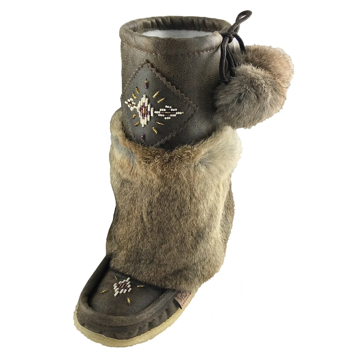 Women's SALE 13" Leather Mukluks with Coyote or Rabbit Fur