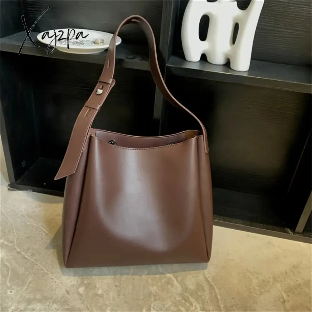 Xajzpa - 2 Sets Casual Tote Bags PU Leather Shoulder Bags for Women Fashion Female Travel Bag Designer Luxury Lady Underarm Bag Brand Sac