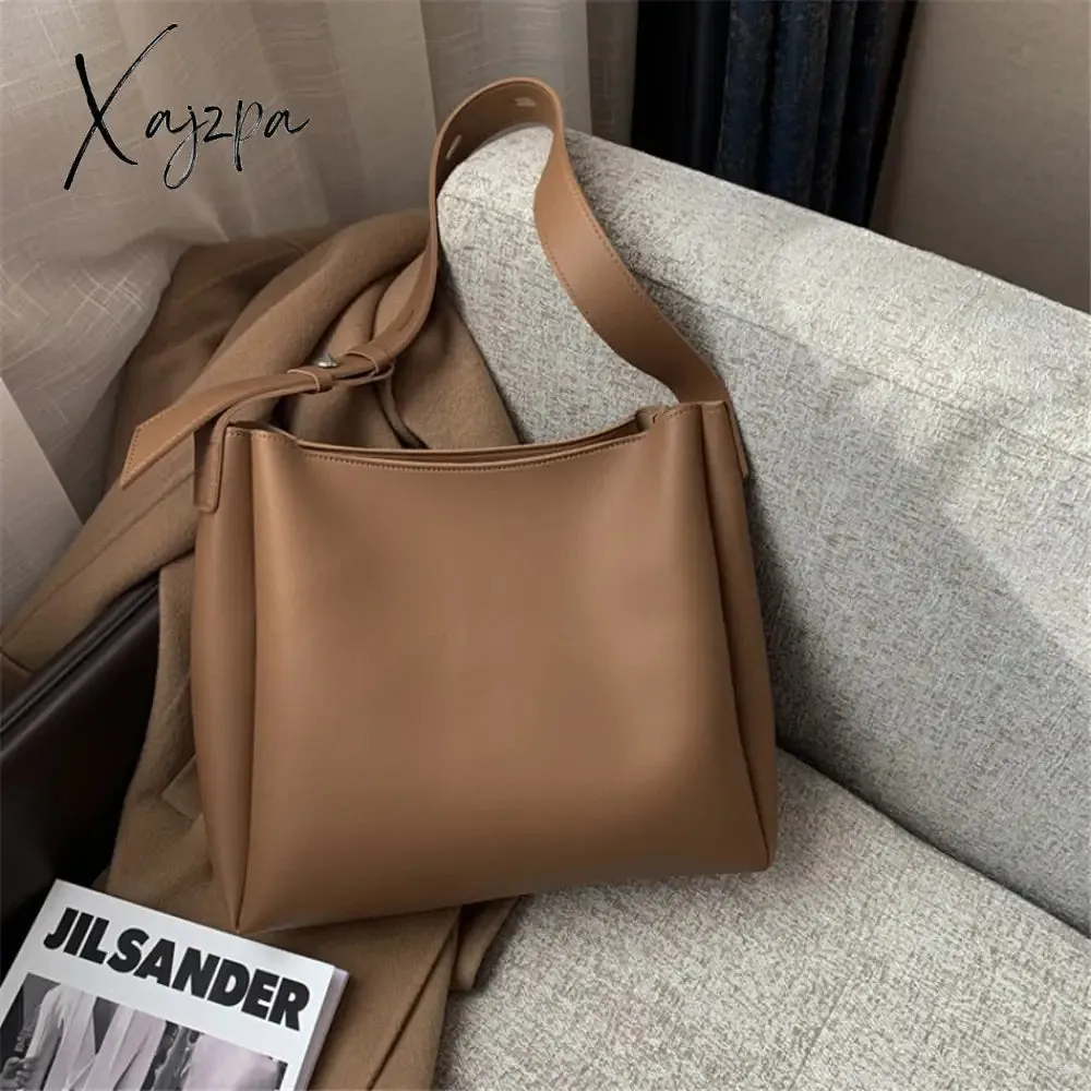 Xajzpa - 2 Sets Casual Tote Bags PU Leather Shoulder Bags for Women Fashion Female Travel Bag Designer Luxury Lady Underarm Bag Brand Sac