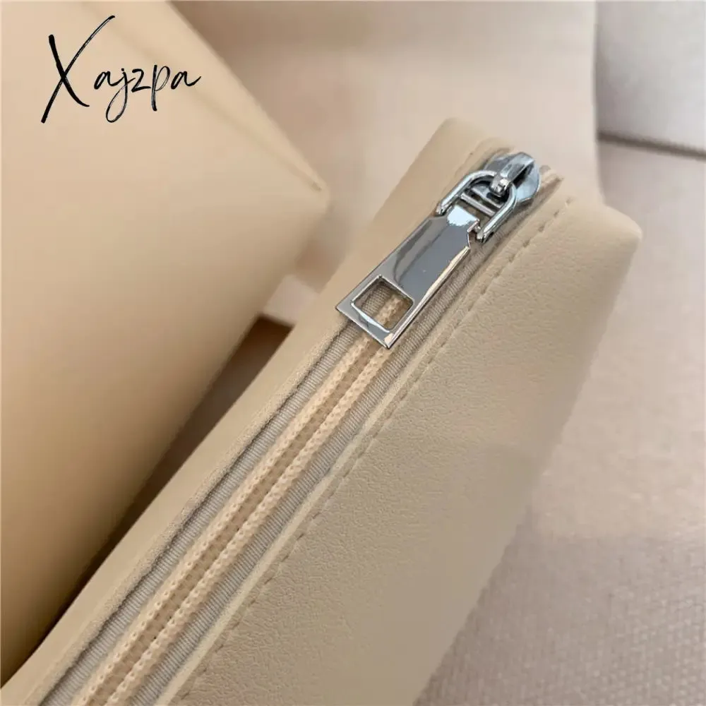 Xajzpa - 2 Sets Casual Tote Bags PU Leather Shoulder Bags for Women Fashion Female Travel Bag Designer Luxury Lady Underarm Bag Brand Sac