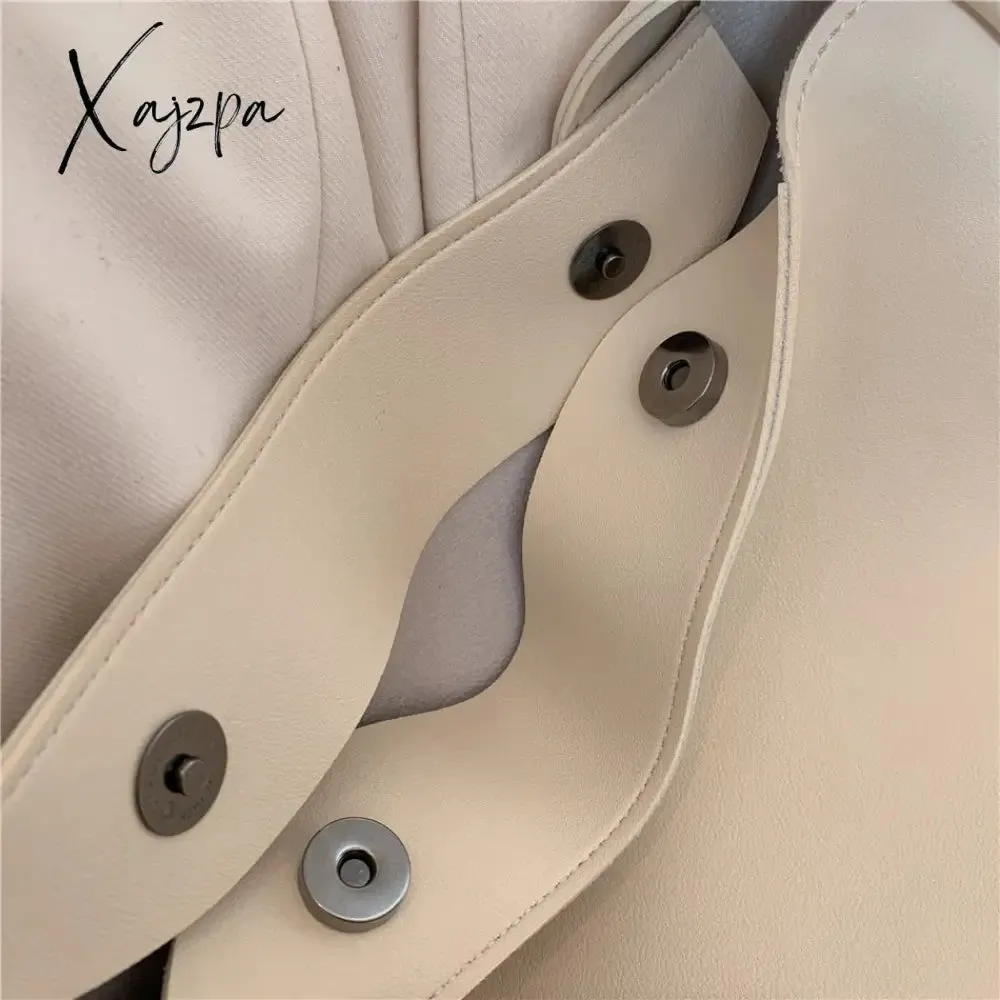 Xajzpa - 2 Sets Casual Tote Bags PU Leather Shoulder Bags for Women Fashion Female Travel Bag Designer Luxury Lady Underarm Bag Brand Sac