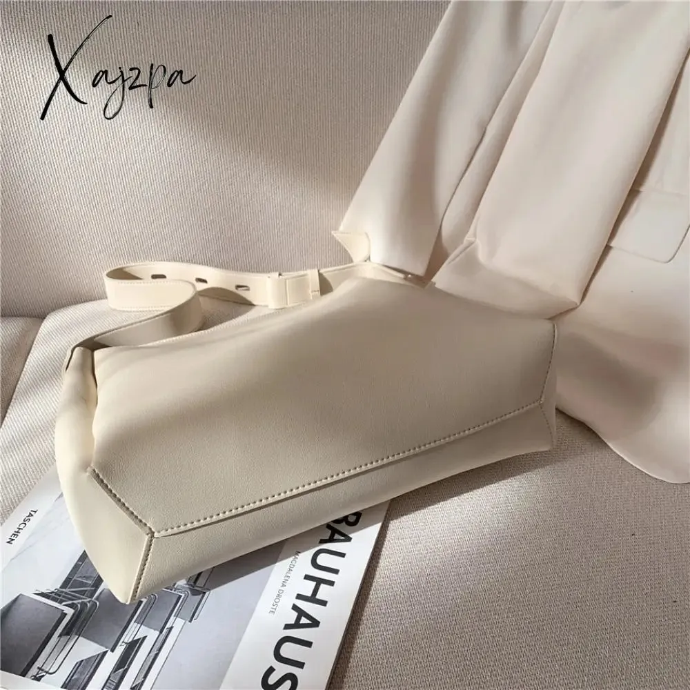 Xajzpa - 2 Sets Casual Tote Bags PU Leather Shoulder Bags for Women Fashion Female Travel Bag Designer Luxury Lady Underarm Bag Brand Sac
